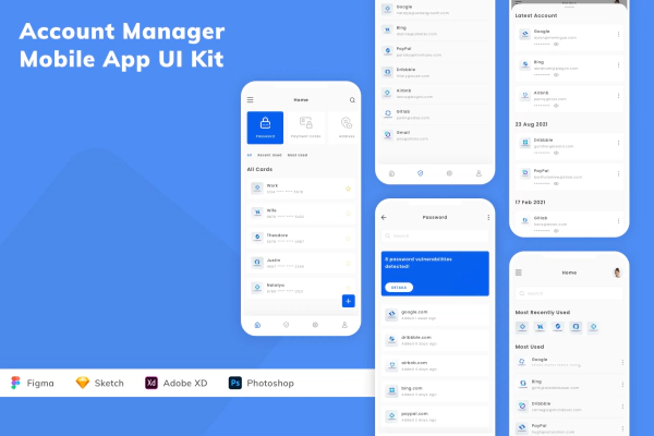 Account Manager Mobile App UI Kit