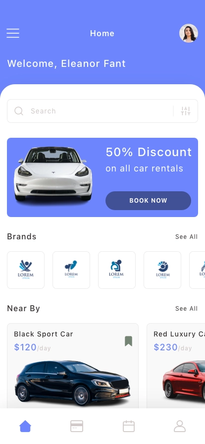Drive Rental Mobile App UI Kit - Screenshot 1