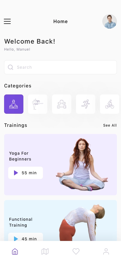 Yoga & Workout App UI Kit - Screenshot 1