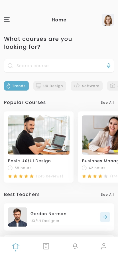 Online Course Mobile App UI Kit - Screenshot 1