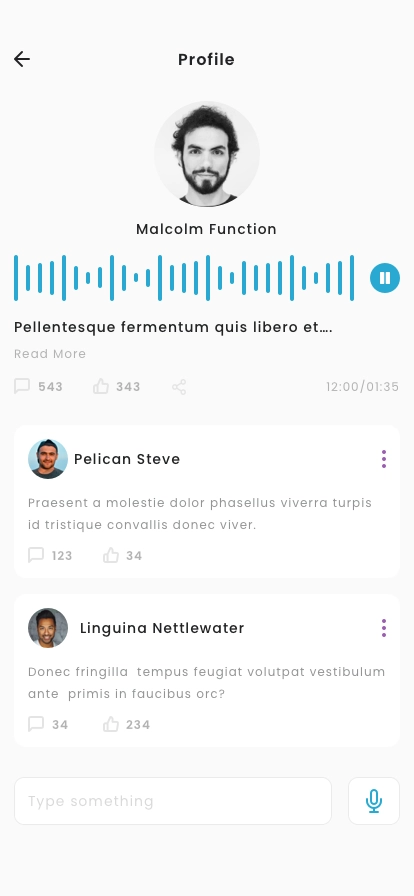 Voice Social Media & Messenger App UI Kit - Screenshot 4