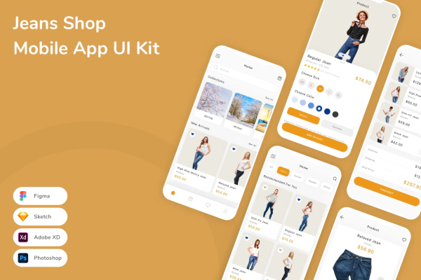 Jeans Shop Mobile App UI Kit