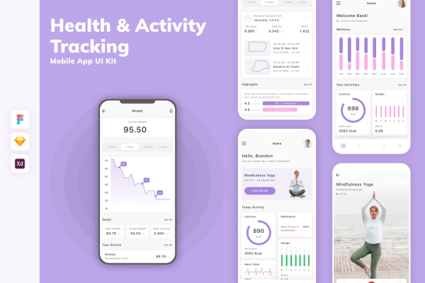 Health & Activity Tracking Mobile App UI Kit