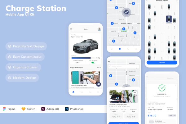 Charge Station Mobile App UI Kit