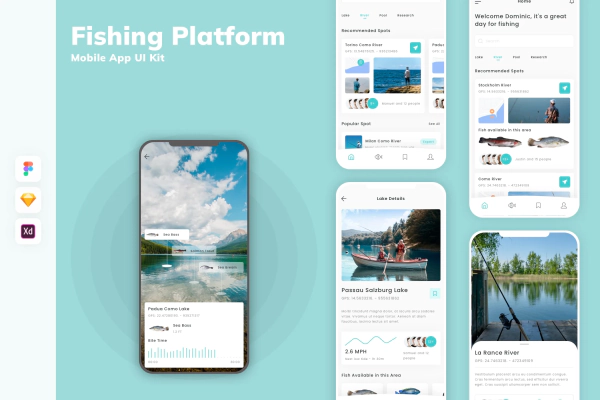 Fishing Platform Mobile App UI Kit