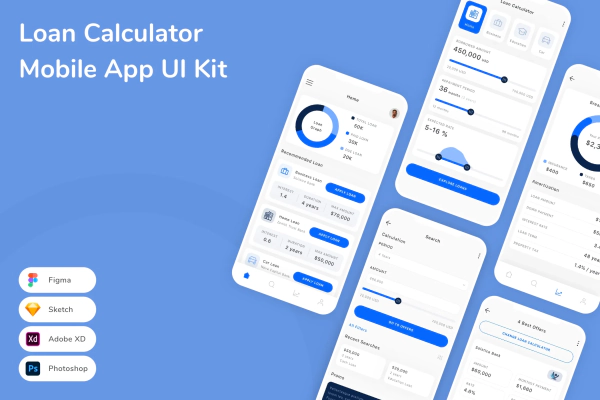 Loan Calculator Mobile App UI Kit