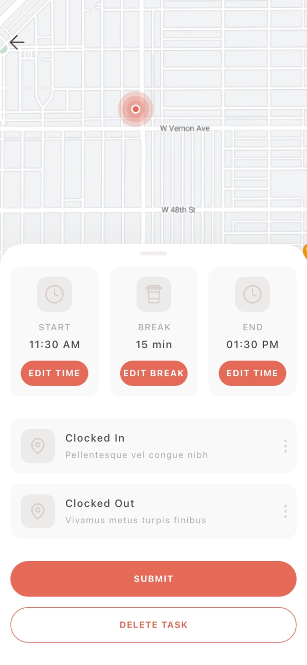 Employee Time Tracking Mobile App UI Kit - Screenshot 3