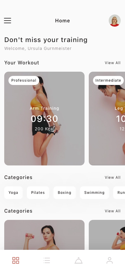Workout Mobile App UI Kit - Screenshot 1