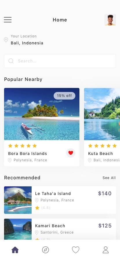 Travel Planner Mobile App UI Kit - Screenshot 1