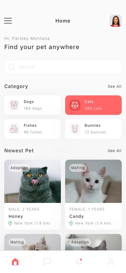 Pet Sharing Mobile App UI Kit - Screenshot 1