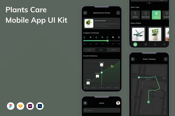 Plants Care Mobile App UI Kit