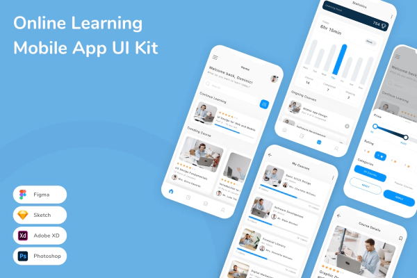 Online Learning Mobile App UI Kit