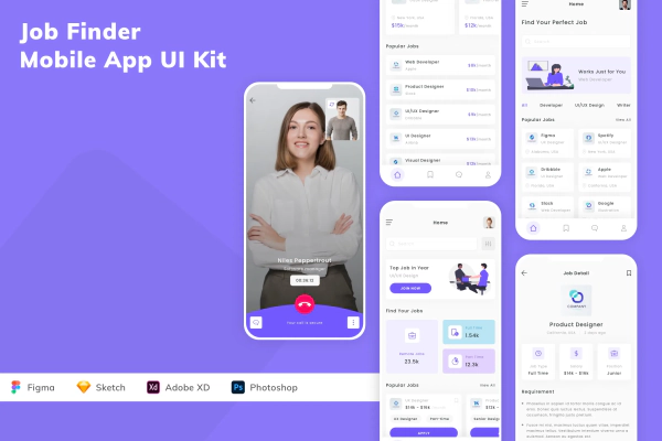 Job Finder Mobile App UI Kit