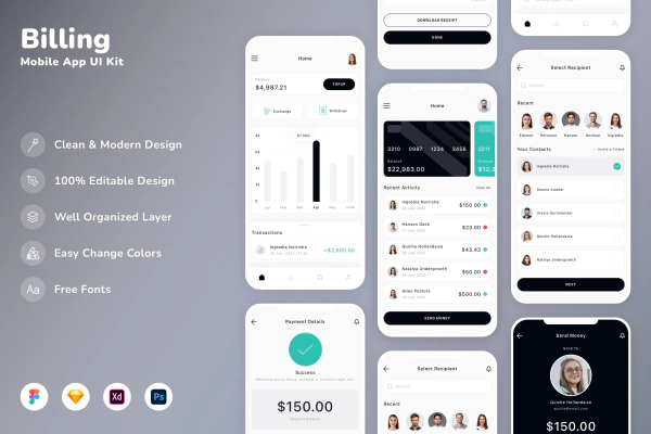 Billing Mobile App UI Kit