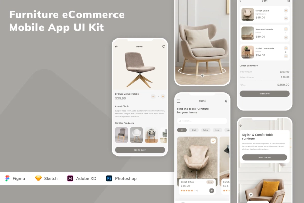 Furniture eCommerce Mobile App UI Kit