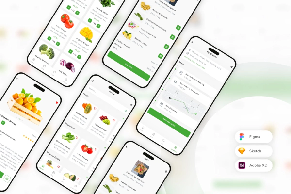 Greengrocer Delivery Mobile App UI Kit