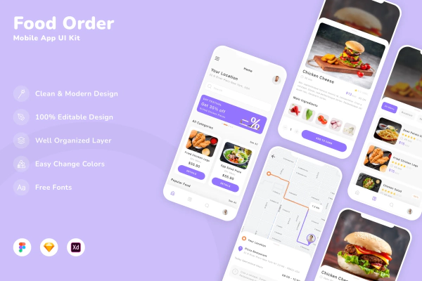 Food Order Mobile App UI Kit