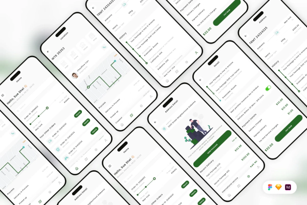 Package Delivery Mobile App UI Kit