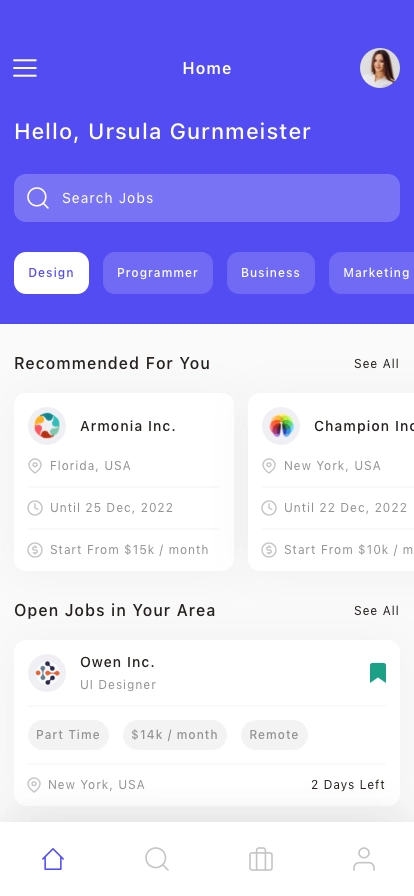 Job Finder Mobile App UI Kit - Screenshot 3