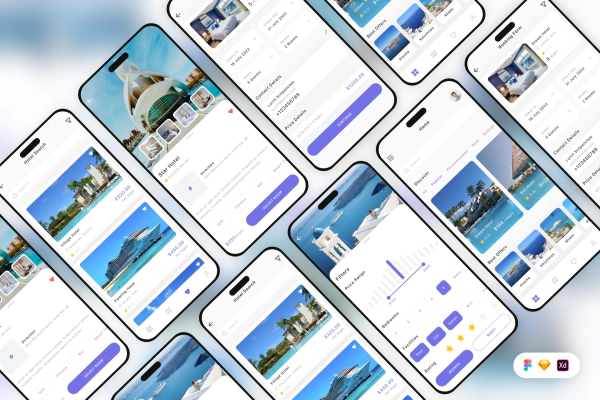 Hotel Booking Mobile App UI Kit