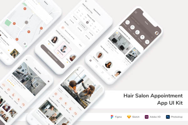 Hair Salon Appointment App UI Kit