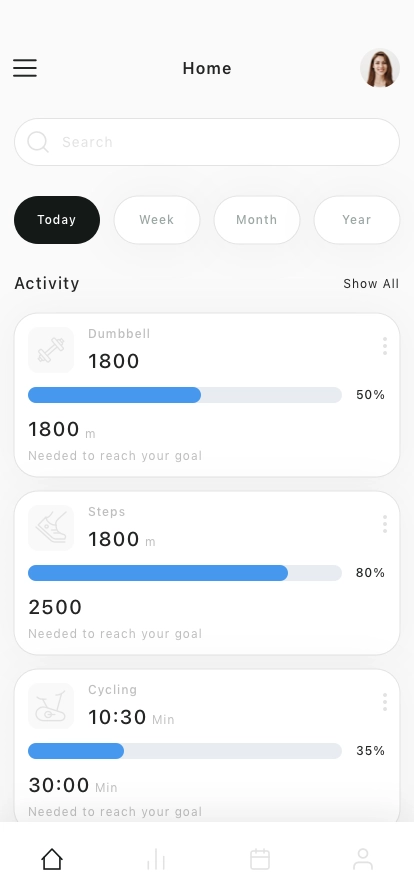 Fitness Tracking Mobile App UI Kit - Screenshot 1