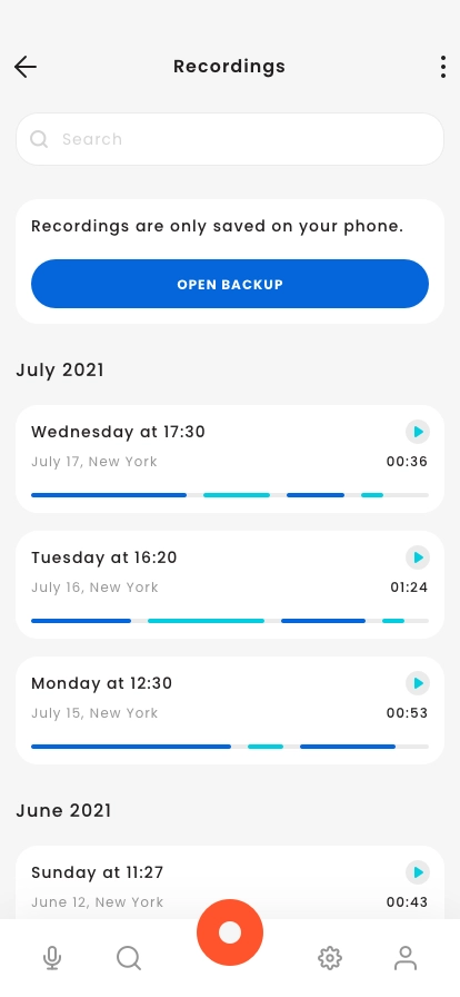 Voice & Audio Recorder Mobile App UI Kit - Screenshot 2