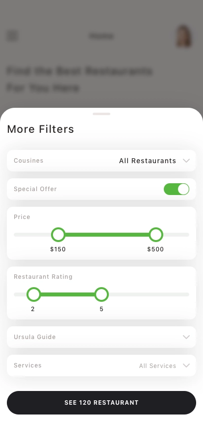 Restaurant Finder Mobile App UI Kit - Screenshot 2