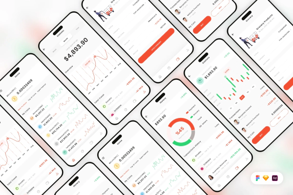 Cryptocurrency & FIAT Currency Wallet Mobile App UI Kit