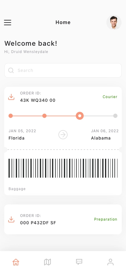 Parcel Tracking Mobile App UI Kit - Screenshot 1