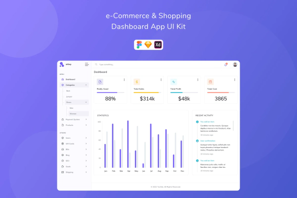 e-Commerce & Shopping Dashboard App UI Kit