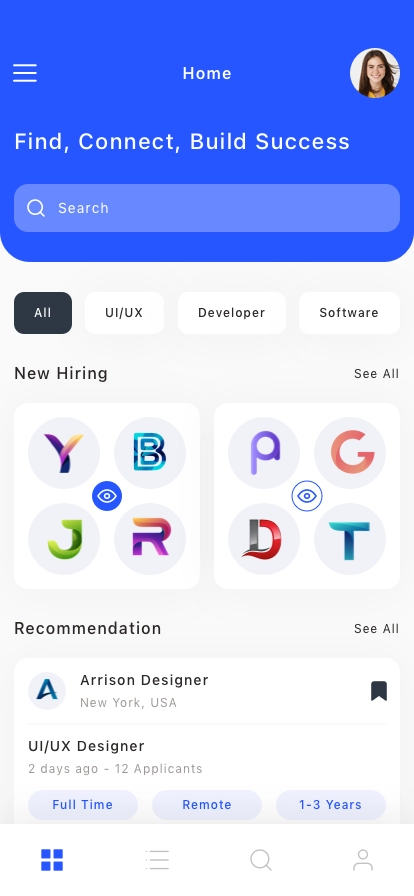 Job Finder & Hiring Platform Mobile App UI Kit - Screenshot 1