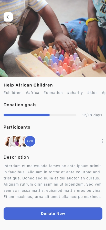 Donation & Charity Mobile App UI Kit - Screenshot 2