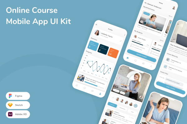 Online Course Mobile App UI Kit