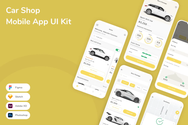 Car Shop Mobile App UI Kit