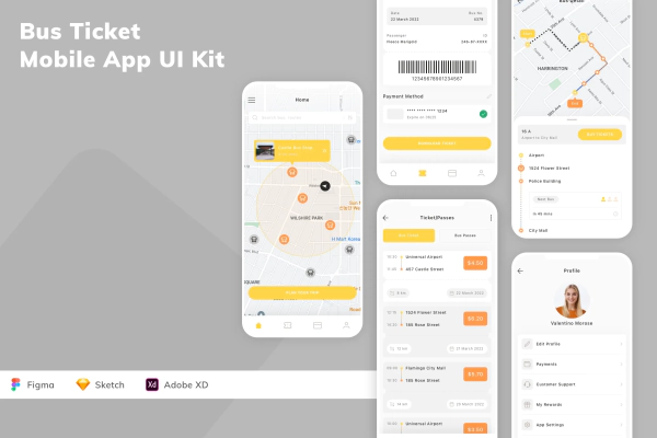 Bus Ticket Mobile App UI Kit
