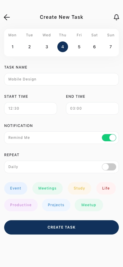 Schedule & Task Management Mobile App UI Kit - Screenshot 5