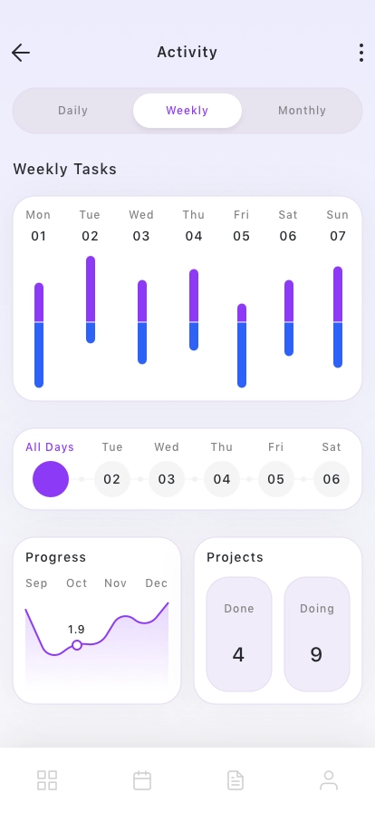 ask & Project Management Mobile App UI Kit - Screenshot 5