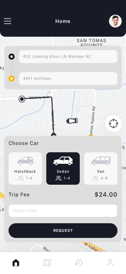 Taxi Booking Mobile App UI Kit - Screenshot 5