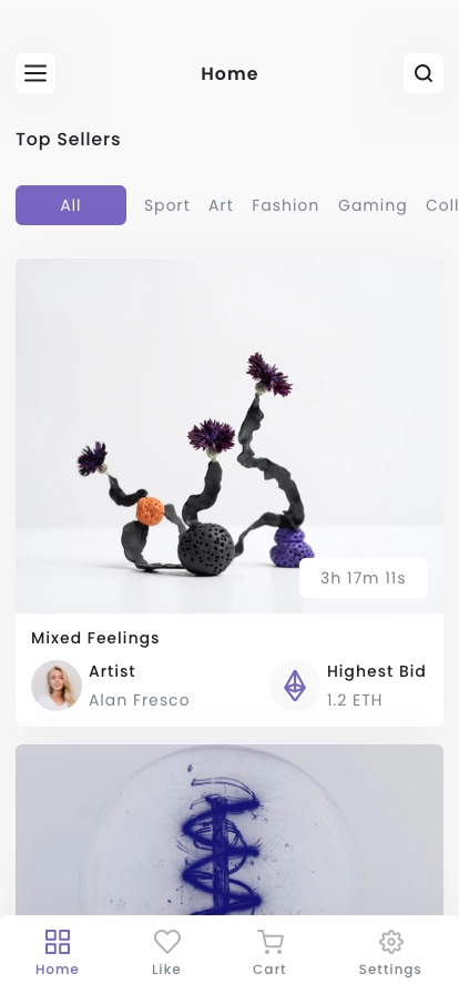 NFT Auction Mobile App UI Kit - Screenshot 3