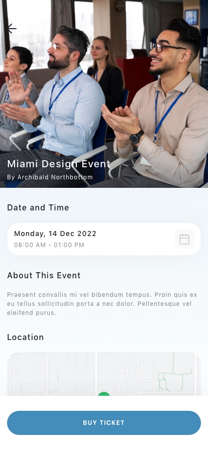 Event Booking Mobile App UI Kit - Screenshot 2
