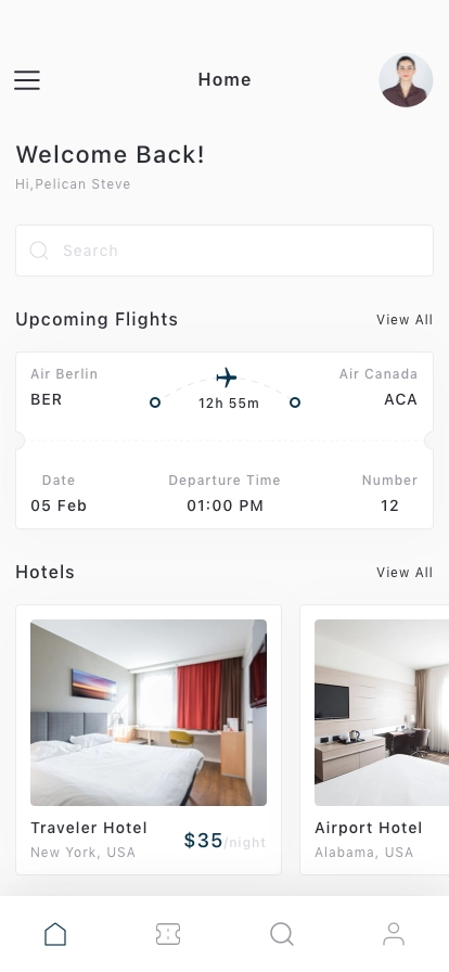 Flight Ticket Booking Mobile App UI Kit - Screenshot 1