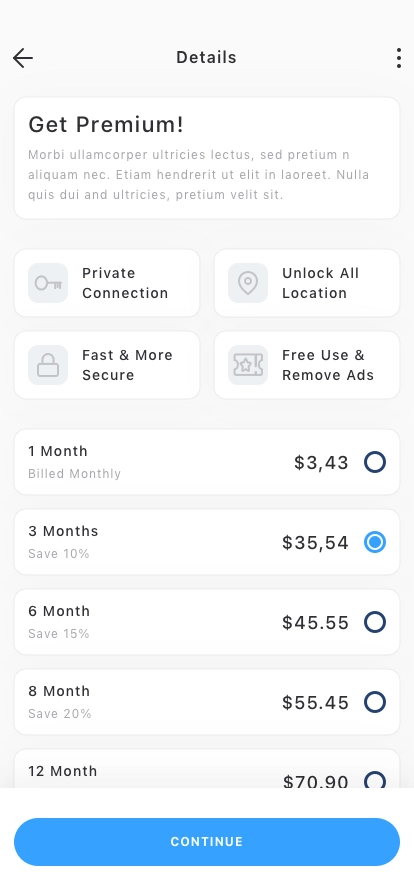 Speed Test & VPN Mobile App UI Kit - Screenshot 5