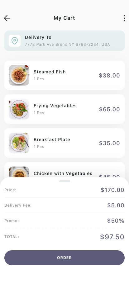 Food Ordering Mobile App UI Kit - Screenshot 2