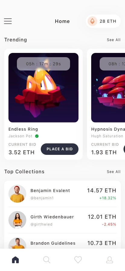 NFT Market Mobile App UI Kit - Screenshot 1