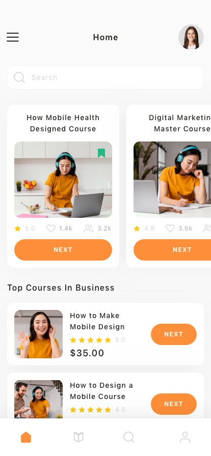Online Learning Mobile App UI Kit - Screenshot 1