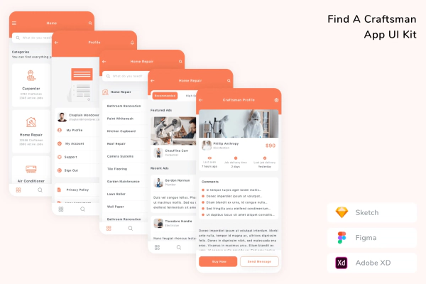 Find A Craftsman App UI Kit