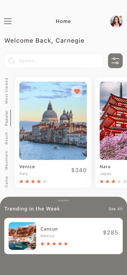 Trip & Travel Mobile App UI Kit - Screenshot 2