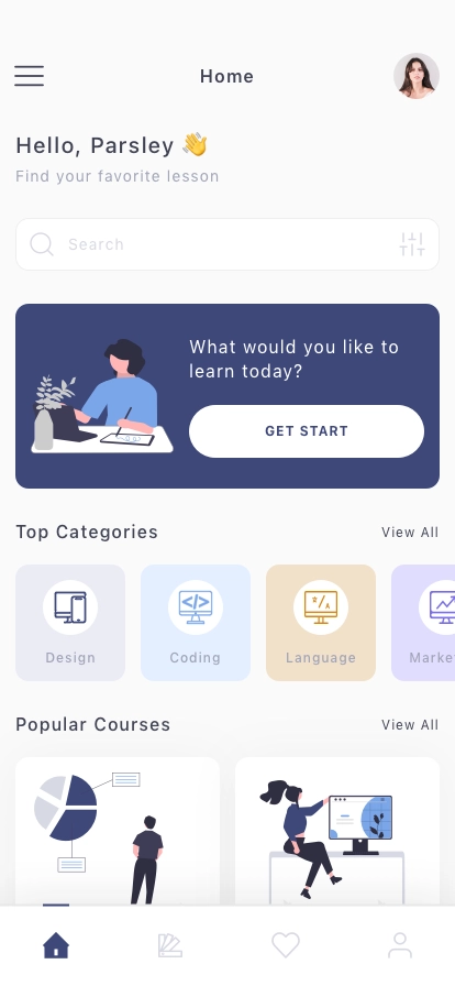 Online Academy Mobile App UI Kit - Screenshot 1