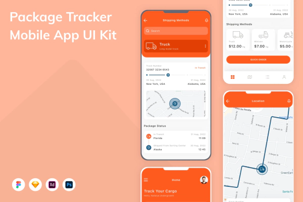 Package Tracker Mobile App UI Kit